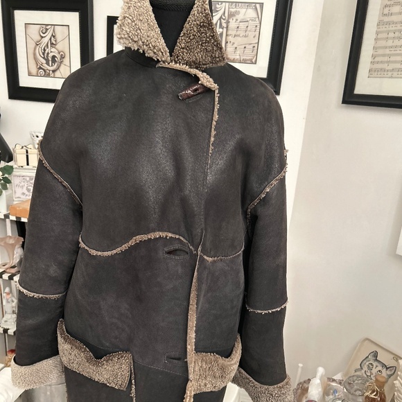 Vintage Italian Rugged Shearling Coat - Picture 1 of 4